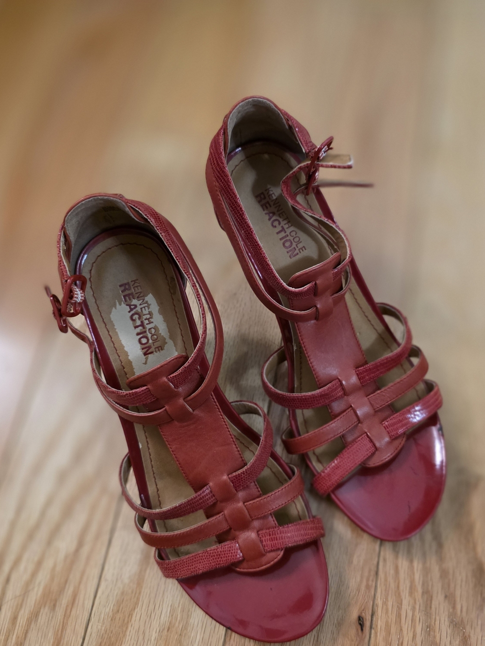 Kenneth Cole Reaction Red Strappy High-Heel Sandals